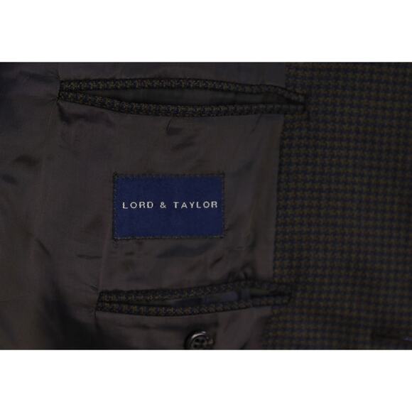 Jack Victor Black Gold Green Woven Knit Wool 2-Btn Sportcoat Blazer 44R - Picture 9 of 9